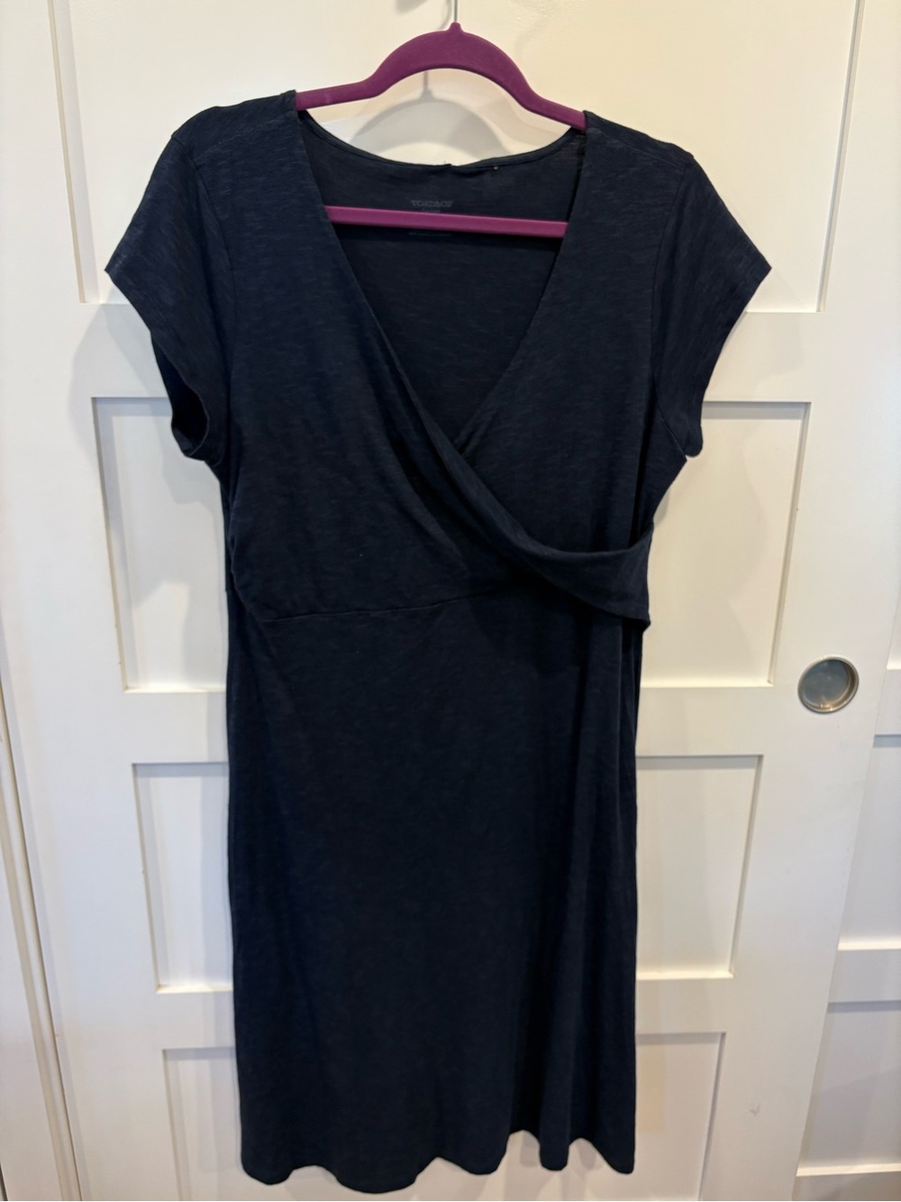 Toad & Co Navy Wrap-Front Casual Dress